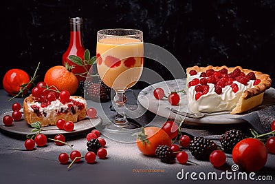 Exquisite Dessert in a Luxury Restaurant Stock Photo