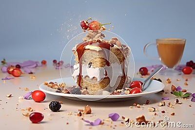 Exquisite Dessert in a Luxury Restaurant Stock Photo