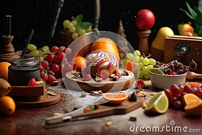 Exquisite Dessert in a Luxury Restaurant Stock Photo