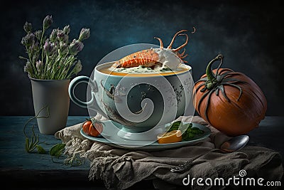 ssional food photographyCaptivating Lobster Bisque - Award Winning Food Photography Stock Photo