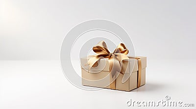 Exquisite Gift Box on Clear White Background - Elegant Present Packaging for Celebrations and Special Occasions. Stock Photo