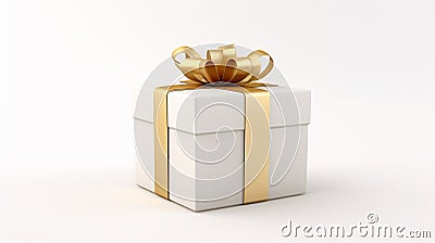 Exquisite Gift Box on Clear White Background - Elegant Present Packaging for Celebrations and Special Occasions. Stock Photo