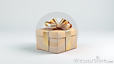 Exquisite Gift Box on Clear White Background - Elegant Present Packaging for Celebrations and Special Occasions. Stock Photo