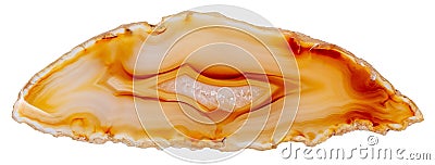 Exquisite natural agate in lush orange color as part of your project work. Stock Photo