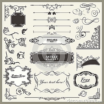 Exquisite Ornamental and Page Decoration Designs Vector Illustration