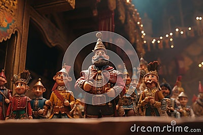 Traditional Reyes Magos puppets and figurines Stock Photo