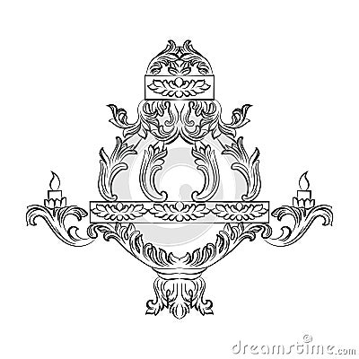 Exquisite Rich Baroque Classic chandelier Vector Illustration