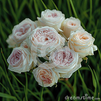 Exquisite white roses bundled with care, a symbol of pure beauty Stock Photo