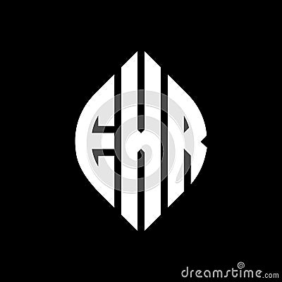 EXR circle letter logo design with circle and ellipse shape. EXR ellipse letters with typographic style. The three initials form a Vector Illustration