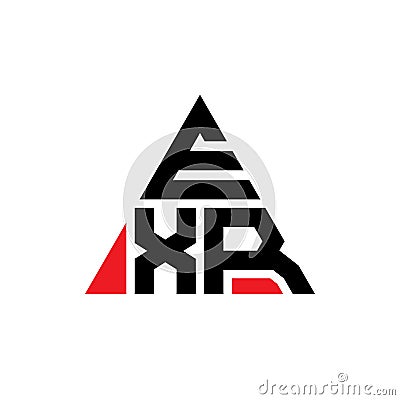EXR triangle letter logo design with triangle shape. EXR triangle logo design monogram. EXR triangle vector logo template with red Vector Illustration