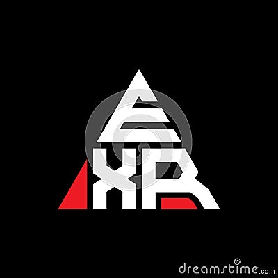 EXR triangle letter logo design with triangle shape. EXR triangle logo design monogram. EXR triangle vector logo template with red Vector Illustration