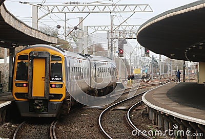 Exress sprinter dmu, class 68 diesel at Carnforth Editorial Stock Photo