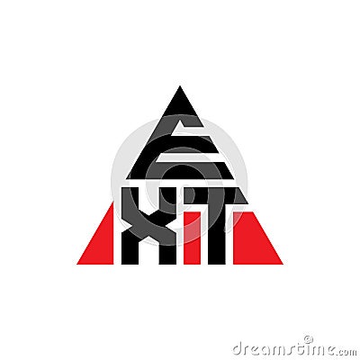 EXT triangle letter logo design with triangle shape. EXT triangle logo design monogram. EXT triangle vector logo template with red Vector Illustration