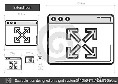 Extend line icon. Vector Illustration