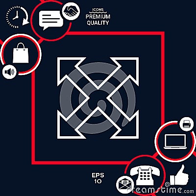 Extend, resize, enlarge line icon Vector Illustration