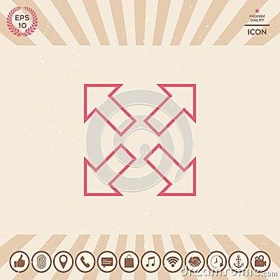 Extend, resize line icon Vector Illustration
