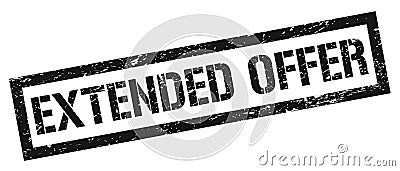 EXTENDED OFFER black grungy rectangle stamp Stock Photo