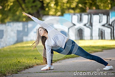 Extended Side Angle Pose Stock Photo