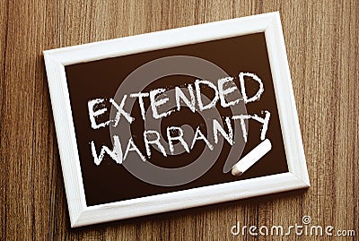 Extended Warranty. Hand writing with copyspace for text. Nice texture Stock Photo