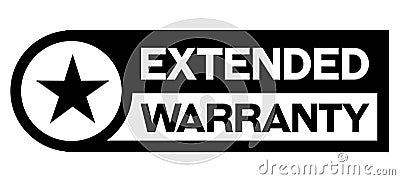 Extended warranty stamp on white Vector Illustration