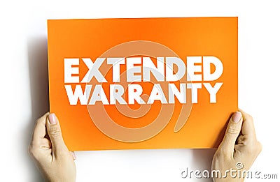 Extended Warranty text card, concept background Stock Photo