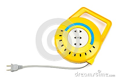 Extension electric cable reel Stock Photo