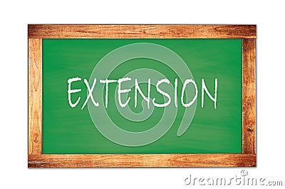 EXTENSION text written on green school board Stock Photo