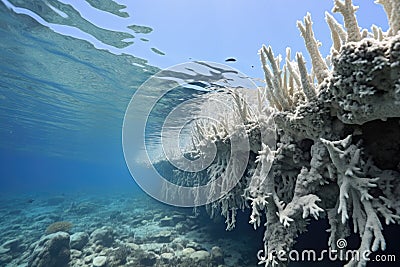 extensive coral bleaching and dead reefs Stock Photo