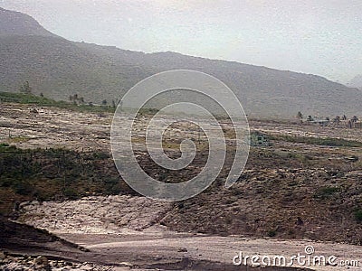 Extensive damage to the southern part of the island of Montserrat following the eruption of the Soufriere Hills volcano Stock Photo