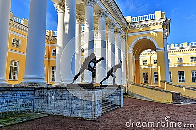 The exterior of Alexander palace in Pushkin, Stock Photo