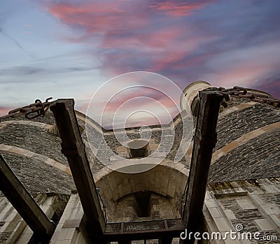 Exterior of Angers Castle, Angers city, France Stock Photo