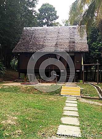 Exterior of antique Ethnic Malay house Stock Photo