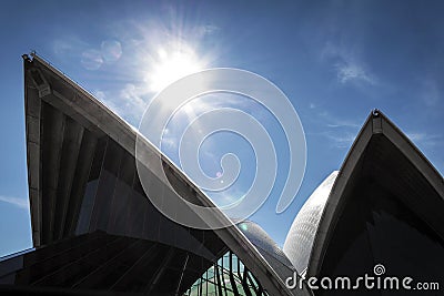 Exterior architecture detail of sydney opera house landmark in a Editorial Stock Photo