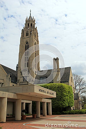 Exterior architecture of historic Memorial Art Gallery, Rochester, New York, 2017 Editorial Stock Photo