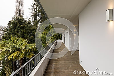 Exterior of terrace with nobody around Stock Photo