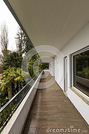 Exterior of terrace with nobody around Stock Photo