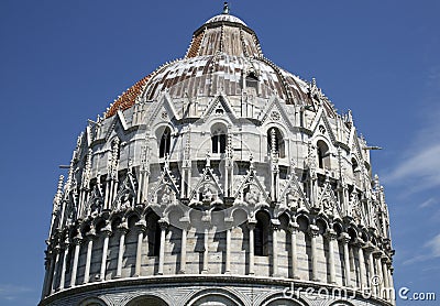 Exterior of the baptistry campo dei miracoli pisa Stock Photo