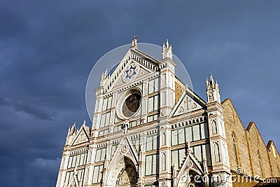 Exterior Basilica of Santa Croce, Florence, Italy Stock Photo