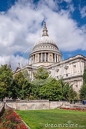 Exterior of beauitful Saint Paul`s Cathedral Stock Photo