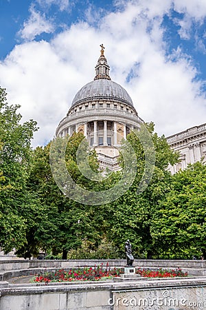 Exterior of beauitful Saint Paul`s Cathedral Editorial Stock Photo