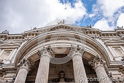 Exterior of beauitful Saint Paul`s Cathedral Editorial Stock Photo