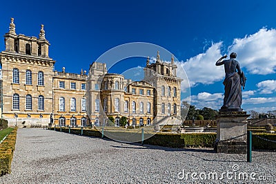 Exterior of Blenheim palace in Oxfordshire, UK Editorial Stock Photo