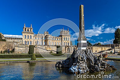 Exterior of Blenheim palace in Oxfordshire, UK Editorial Stock Photo