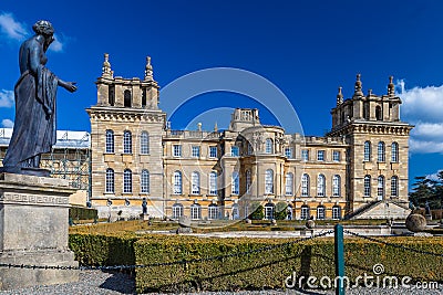 Exterior of Blenheim palace in Oxfordshire, UK Editorial Stock Photo