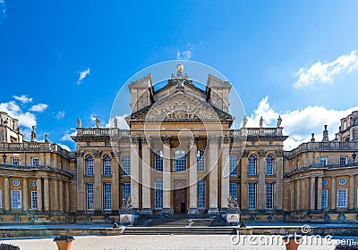 Exterior of Blenheim palace in Oxfordshire, UK Editorial Stock Photo