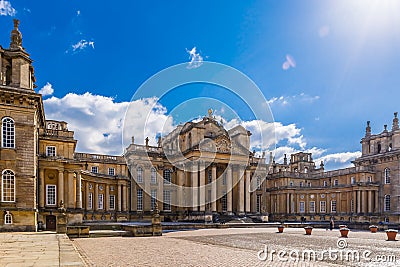 Exterior of Blenheim palace in Oxfordshire, UK Editorial Stock Photo