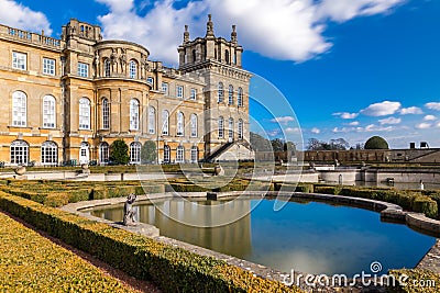 Exterior of Blenheim palace in Oxfordshire, UK Editorial Stock Photo