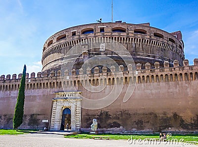 Exterior of Castel Saint`Angelo Castelo di Saint Angelo in Rom Editorial Stock Photo