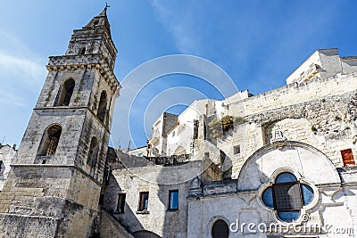 Exterior of the Chiesa San Pietro Barisano church in Matera, Basilicata, Italy Stock Photo