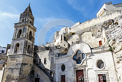 Exterior of the Chiesa San Pietro Barisano church in Matera, Basilicata, Italy Stock Photo